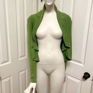 Y2K BCBG MAXAZRIA green silk cotton blend knit button up cardigan sweater XS